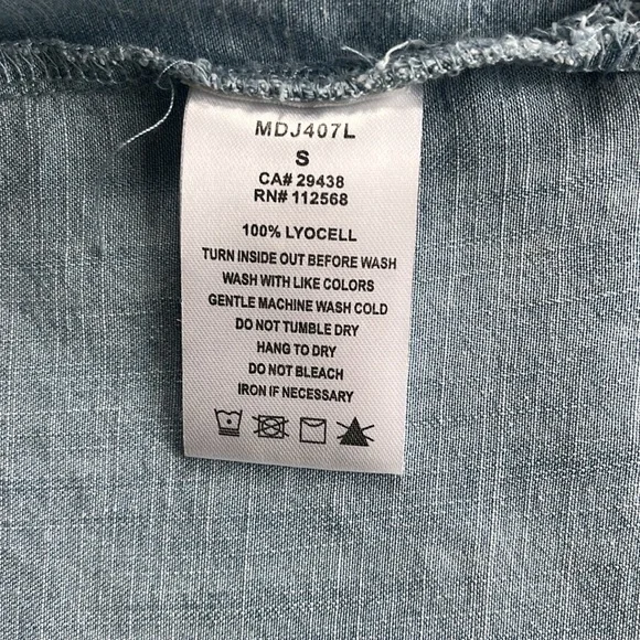 Embroidered Denim Duster with Cross Design - Picture 5 of 8